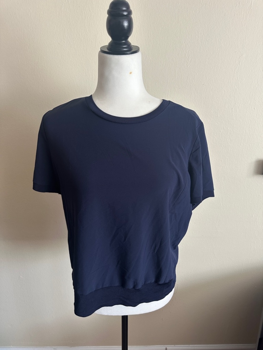 Short-Sleeve Navy Crewneck Women's Tee